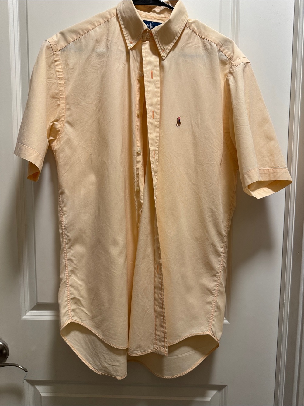 Polo by Ralph Lauren Short-Sleeve Button-Down Shirt — Light yellow Mens S